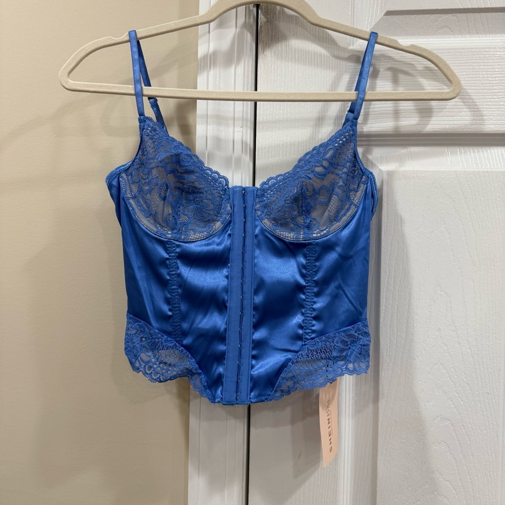 SHEIN Royal Blue Lace Bustier